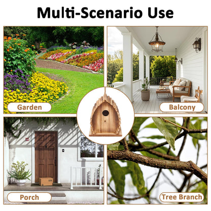 wyicwyp Bird House for Outside Hanging Natural Wooden Birdhouse