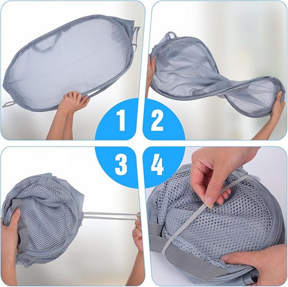 4 Pack Pop-Up Mesh Laundry Basket, Four Colors Pop Up Mesh Hamper, Open
