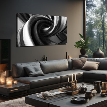CIRABKY Modern Prints Wall Decor for Office Black and White Abstract Wall Art for Bedroom Minimalist Pictures for Living Room 24 x 48 Inch