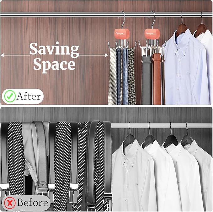 Cedar Wooden Belt Hanger, Belt Organizer