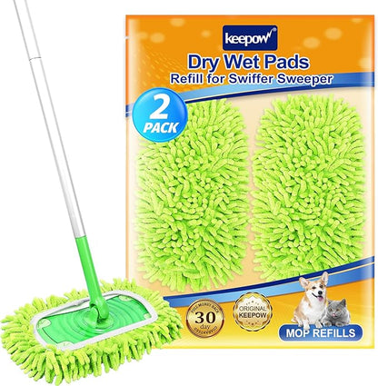 KEEPOW Reusable Microfiber Mop Pads Compatible