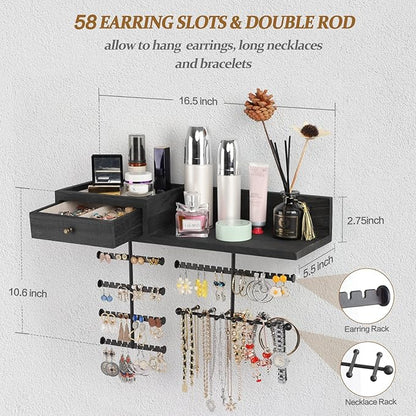 VINAEMO Jewelry Organizer Hanging Wall Mounted Jewelry Holder