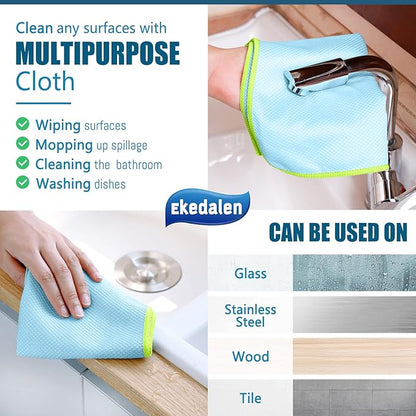 Microfiber Cleaning Cloth Lint Free Glass Cleaner Window Polishing Streak Free