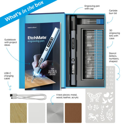 EtchMate Engraving Pen for Metal, Wood, Glass, Plastic & All Materials - Cool Birthday Gift Ideas - Engraver Pen Tool - Teen Boy Gifts - Unique Gifts for Women, Teenage Girl - Craft Kits for Adults