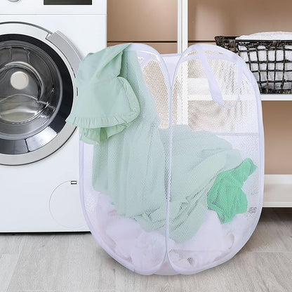 2 Pack Laundry Basket, Foldable Mesh Popup Laundry Hamper