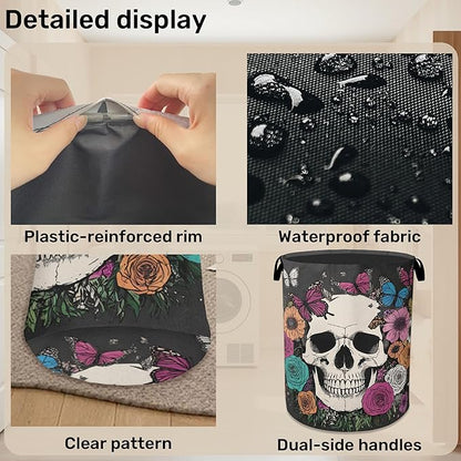 Skull Gothic Laundry Hamper