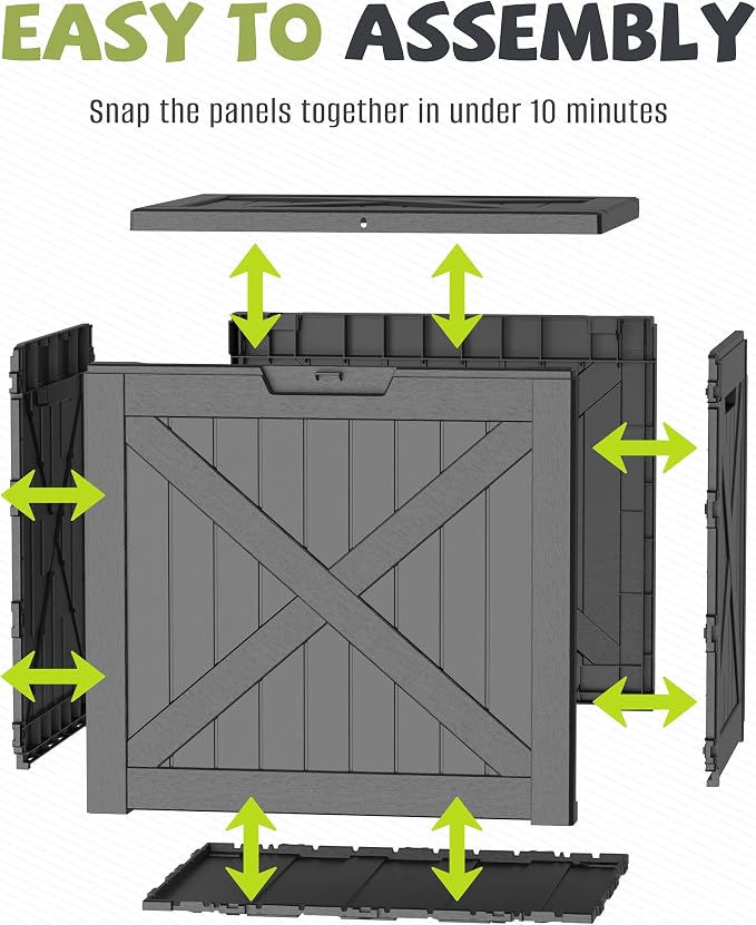 40 Gallon Outdoor Package Delivery Box with Lockable, Waterproof & Weatherproof Secure Parcel Drop Box for Porch, Resin Outside Storage Boxes(Black)