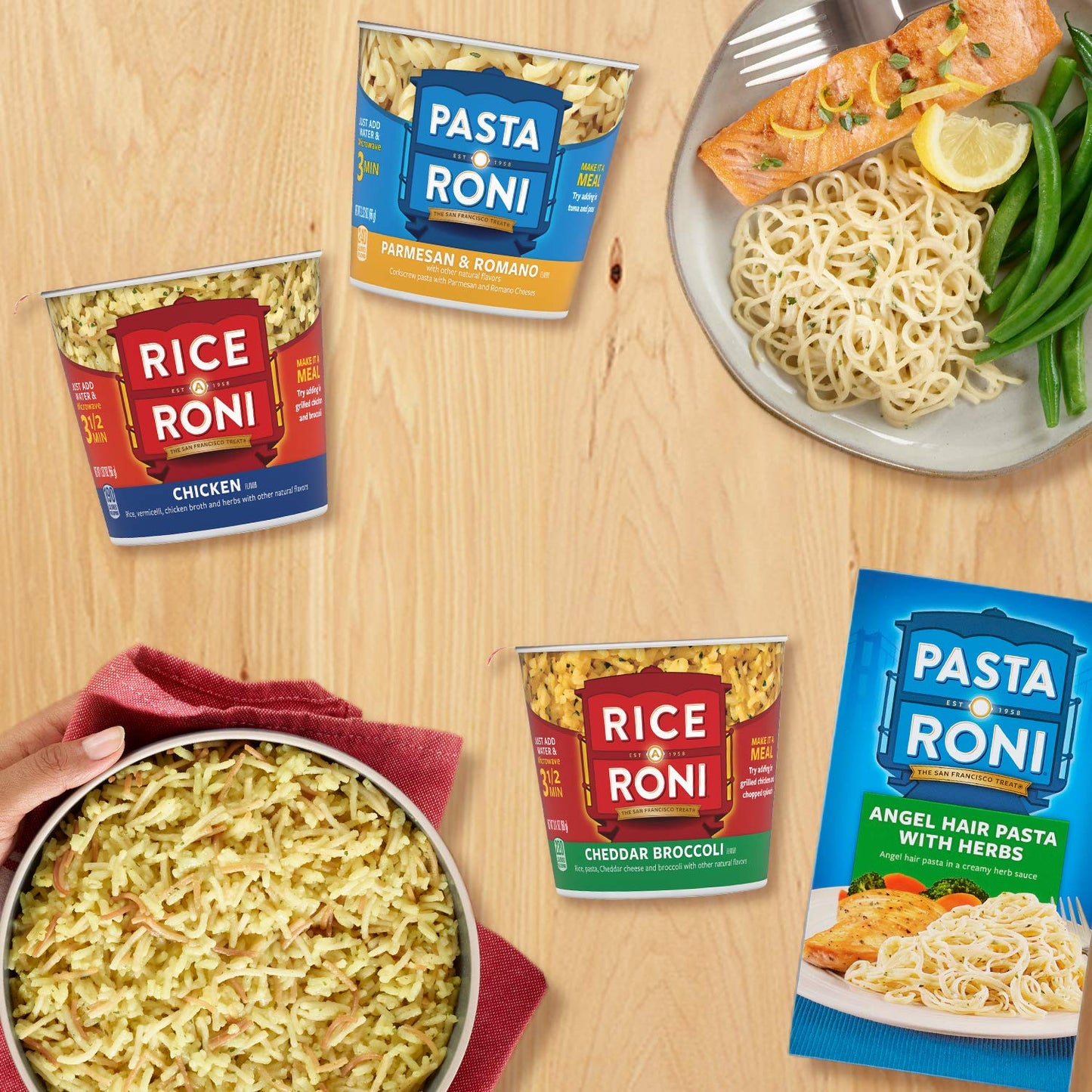 Rice-A-Roni Cups Individual Cup, 3-Flavor Variety Pack, 2.25 Oz (Pack of 12)