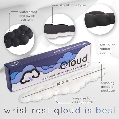 Create-ables Qloud Cloud Wrist Rest Keyboard Wrist Rest for Computer Keyboard Pad, Cloud Keyboard Wrist Rest, Wrist Pad for Keyboard, Memory Foam, Non Slip Base, Comes with Mouse Pad - Beige