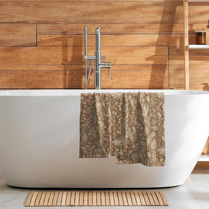 Brown Spring Floral Hand Towels
