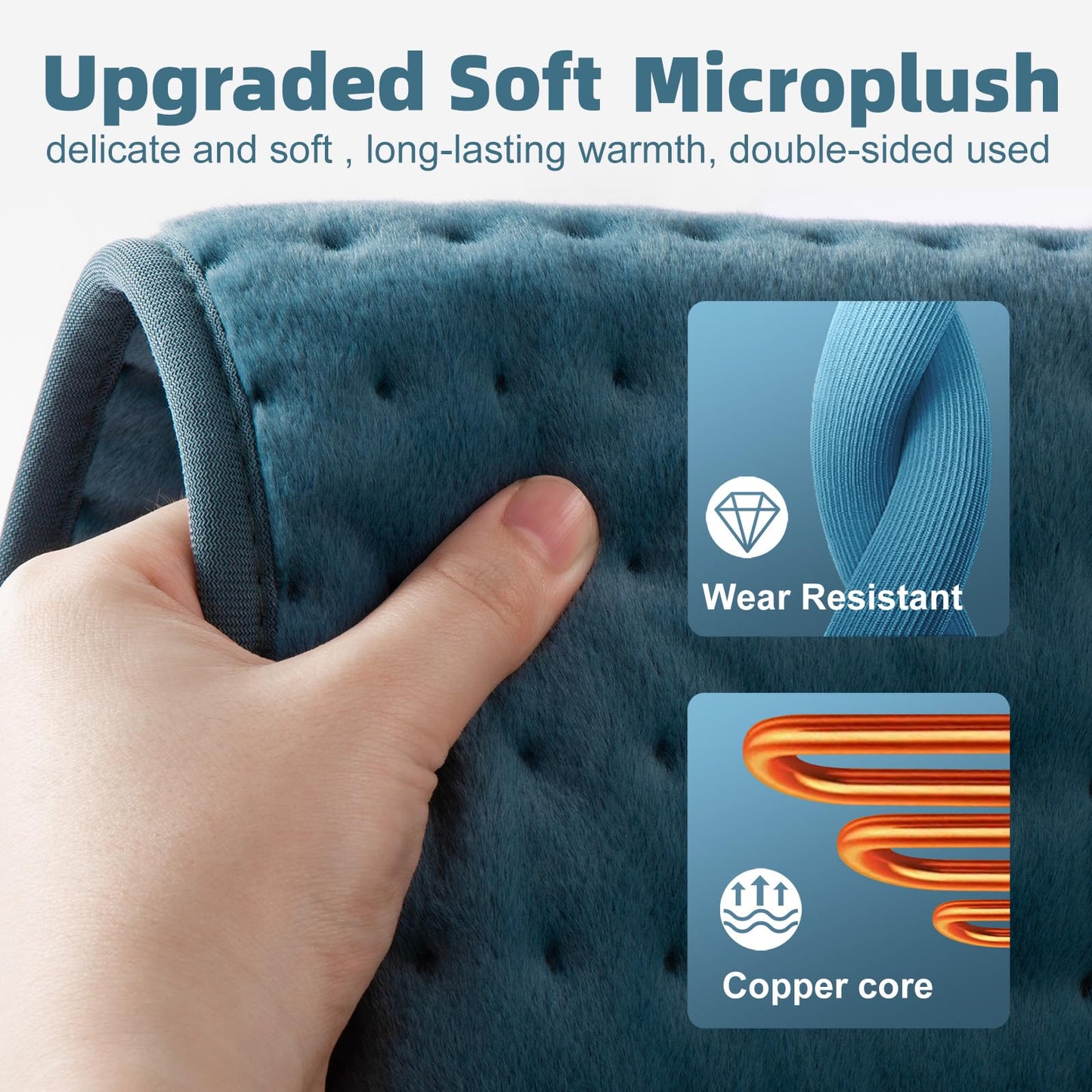 Heating pad for Back, Neck, Shoulder, Cramps and Leg Pain Relief, Heat Pads Christmas Gifts for Women, Men, Mom, Dad, Auto-Off,Machine Washable,Moist Dry Heat Options,Extra Large 12"x24"