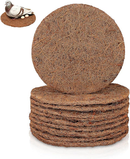 POPETPOP 10 Pcs Bird Nesting Pads, Coconut Palm Silk Pigeon Nest Mat, Bird Nesting Material, Parrots Nesting Box Pads for Pet Parakeet Breeding Hatching, Pigeon Supplies