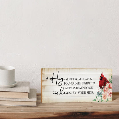 LifeSong Milestones Wooden Memorial Shelf Décor & Tabletop Signs | Loving Memory Gifts | Handcrafted Keepsakes (A Hug Sent From Heaven)