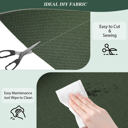ANMINY 100% Waterproof Outdoor Fabric by The Yard, 58" W 600D Marine Canvas Fabric with PVC Backing, Ripstop Upholstery Material for Furniture Boat Covers Tent Awning, 1 Yard Army Green