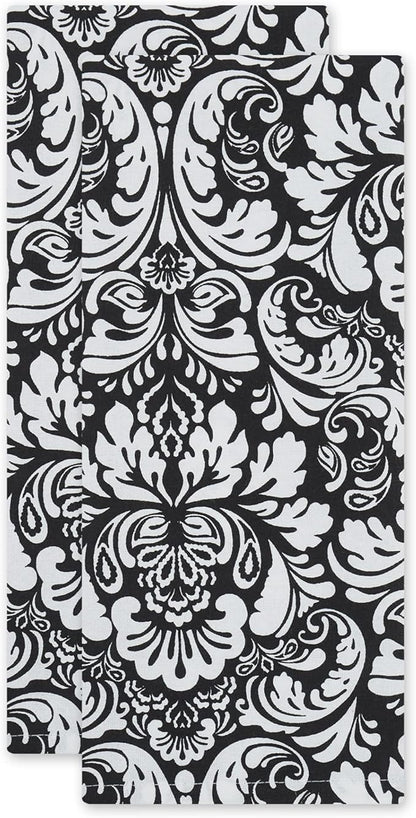 DII Cotton Dish Towel Set Damask Print