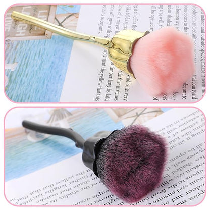 2Pcs Nail Dust Brush, Ultra Soft Nylon Powder Remover