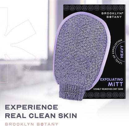 Brooklyn Botany Exfoliating Mitts for Bath and Shower – Heavy Duty Exfoliating Body Scrubber for Massage and Dead Skin Remover for Body – 2 Mitts