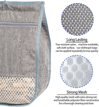 Laundry Clothespin Bag for Clothesline Outdoor, Clothes pin Bag