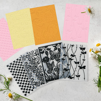 Hedume 16 Pieces Embossing Folders, 5.9" x 4.1" Embossing Machine Template Paper Card Folder, Classic Style Plastic Template Cards for Card Making, DIY Flower Scrapbook, Photo Album, Craft Decoration