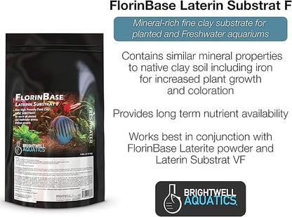 Brightwell Aquatics FlorinBase Laterin Substrat F - Fine Granular High Porosity Clay Base Substrate for Planted and Freshwater Shrimp Aquaria, 15 lbs