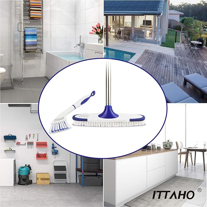 ITTAHO Floor Scrub Brush with Long Handle