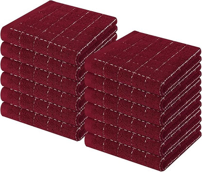 Homaxy 100% Cotton Terry Kitchen Dish Cloths, Ultra Soft and Absorbent Dish