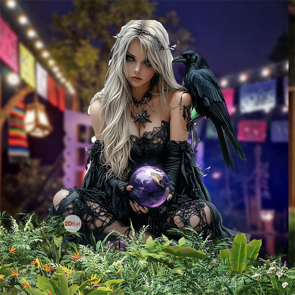 WGKOMEGE Garden Stake Decor, Halloween Dark Style Acrylic 2D Garden Fairy Decoration, Fairy Garden Accessories for Outdoor Indoor Yard Lawn Pot Plants (Black)
