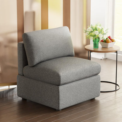 FDW Sofa Couch 1-Deep Seat Convertible Modular Sectional Sofa Couch for Living Room Bedroom Home Office,Gray