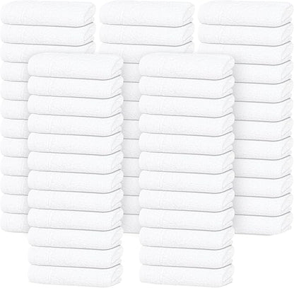 Tens Towels Pack of 60 Washcloths, 12 x 12 Inches, Lighter Weight, Quick to Dry