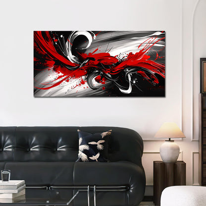 Black and White Red Large Canvas Wall Art for Living Room Framed Print Picture Painting Bedroom Office Wall Decor Modern Room Abstract Wall Decorations Artwork Size 20x40 Ready to Hang