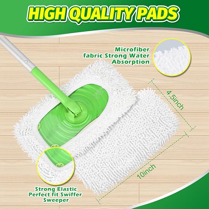 Reusable Dry Sweeping Cloths Microfiber Mop Pads Compatible