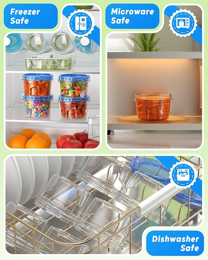 12 Pack-17oz Freezer Storage Containers, Plastic Food Storage Containers