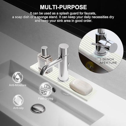 Faucet Mat for Kitchen Sink, Diatomite Fast Drying Stone Sink Tray, Super