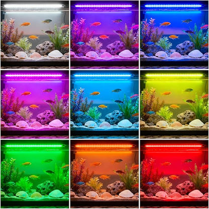 Submersible Led Aquarium Light:Full Spectrum Aquarium Lighting for Aquatic Pet Lovers - Underwater Fish Aquarium Lights with Remote and Suction for 11.8 Inch Saltwater Freshwater Tanks