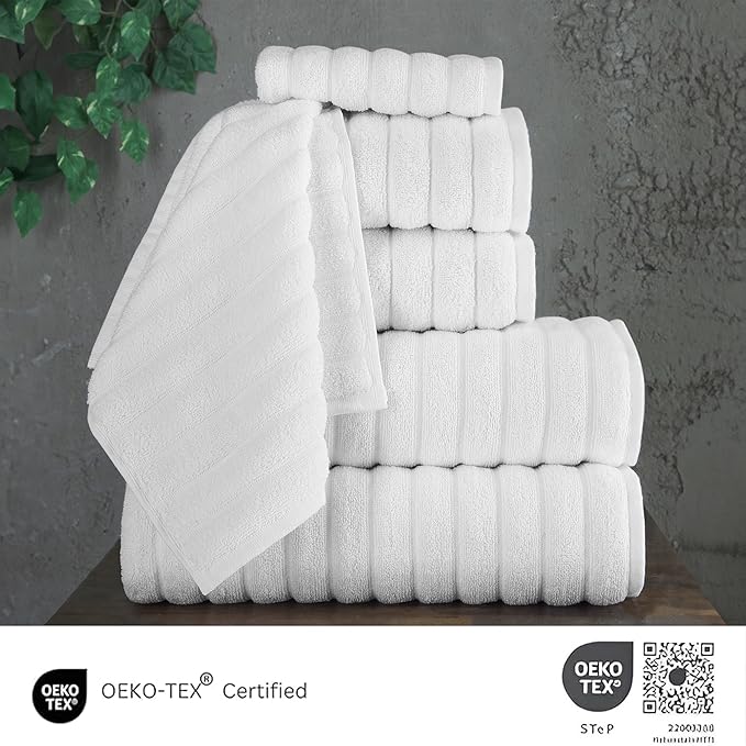Classic Turkish Towels CTT Luxury 6 Piece Towel Set, 100% Turkish Cotton