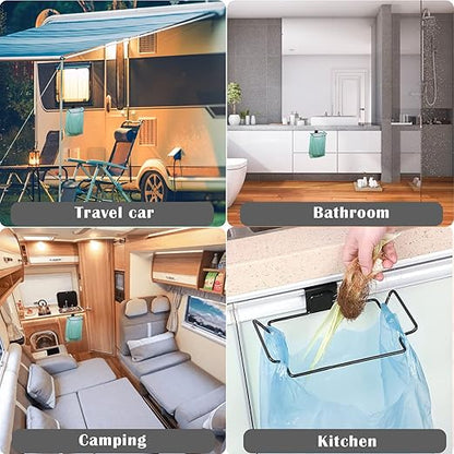 2 Pcs Large Stainless Steel Trash Bag Holder