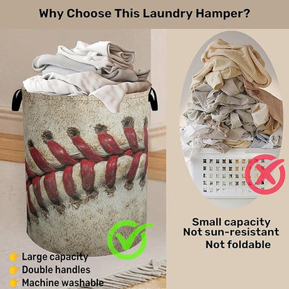 Baseball Laundry Basket with Handles