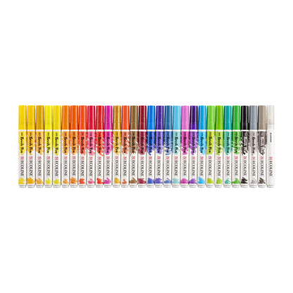 Ecoline Brush Pen Set of 30 Liquid Watercolour Pencils - Basic Tones | Mixable Brush Pens for Hand Lettering, Drawing and Crafts