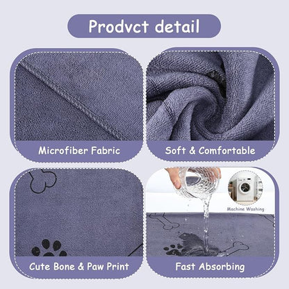 Kifmurase 5PCS Microfiber Dog Towels for Drying Dog, 39'' X 23.6'' Pet Towel, Super Absorbent and Soft Pet Grooming Dogs Paw Towel, Fast-Drying Towels Shower Bath Supplies for Large Medium Small Dogs