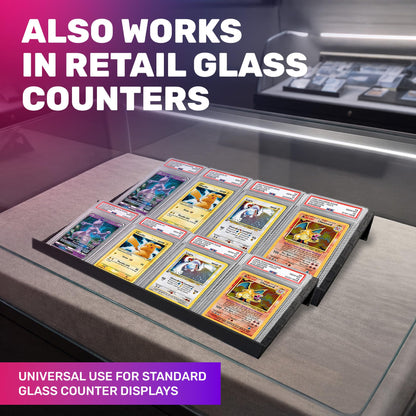 Head Concepts Trading Card Display Risers for Zion Cases - Tiered Display Stand for Zion Cases & Retail Glass - Graded Card Display Stand for MTGG & Sports Cards - 10 Pack - Made in USA