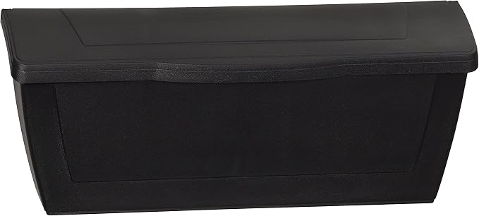 Small Plastic Mailbox with Lock & Keys for Porch, Easy to Install Wall Mount, Lightweight, Heavy Duty, Rustproof, Maintenance-Free Horizontal Mail Box for House - 15.5” x 4” x 6.25” (Black Locking)