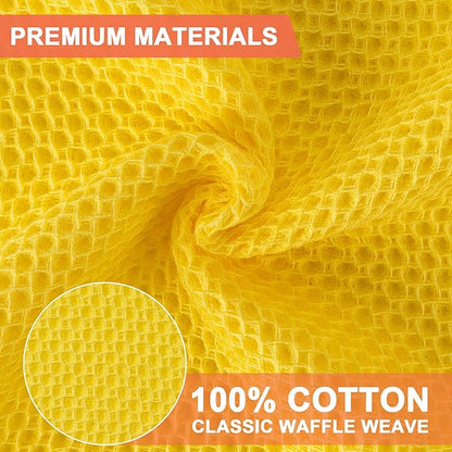 BOOMIBOO 6-Pack Kitchen Dish Cloths, 100% Cotton Waffle Weave, Ultra Soft