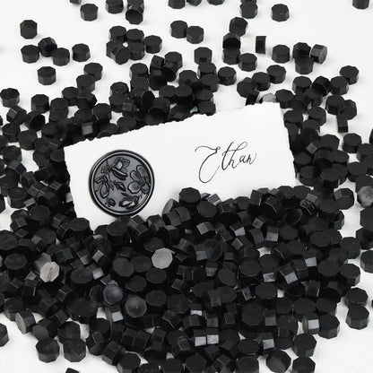 UNIQOOO 540 Pcs Black Sealing Wax Beads Nuggets for Wax Seal Stamp, Great for Embellishment of Card Envelope, Wedding Invitation, Wine Package, Gift Wrapping