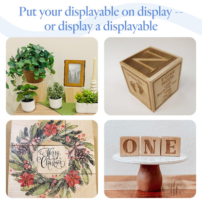 DIY Wood Cubes 4-inch, Pack of 1 Large Blank Wooden Blocks for Crafts, STEM, Building, Monitor Riser, Photo Cube Craft, and Home Decor, by Woodpeckers