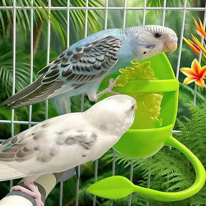 2pcs Cuttlebone Holder for Bird Cage, Plastic Food Holder for Cuttlebone for Birds, Parakeets, Cockatiels, Budgies and Finches - Cuddle Bones Feeding Rack