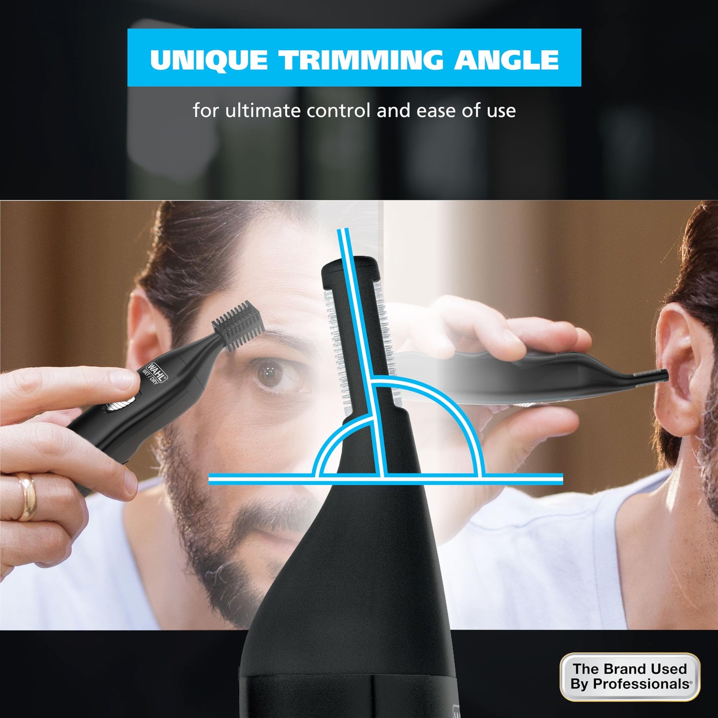 Wahl Groomsman Rechargeable Precision Trimmer for Hygienic Grooming with Rinsable, Interchangeable Heads for Eyebrows, Neckline, Nose, Ears, & Other Detailing - Model 3023284