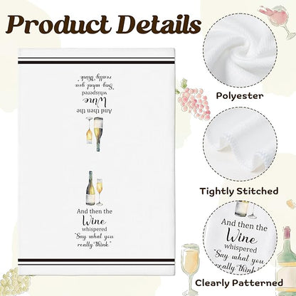 GROBRO7 Funny Wine Hand Towel