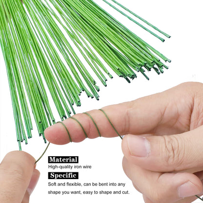 Woohome 400 Pcs Floral Wire with Wire Cutter 26 Gauge Crafts Wire Florist Flower Wire Stems Brown Floral Wire for Making Flower Arrangement Supplies Wedding Bouquet DIY