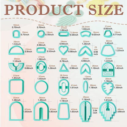 TAINSKY Polymer Clay Cutters Set, 25 Shapes Clay Earring Cutters with 145 Earrings Accessories for Polymer Clay Jewelry Making