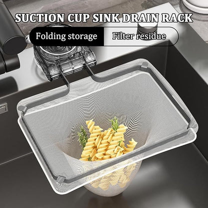 Kitchen Sink Strainer with Filter Mesh Bag, Food Waste Filter Basket, Suction